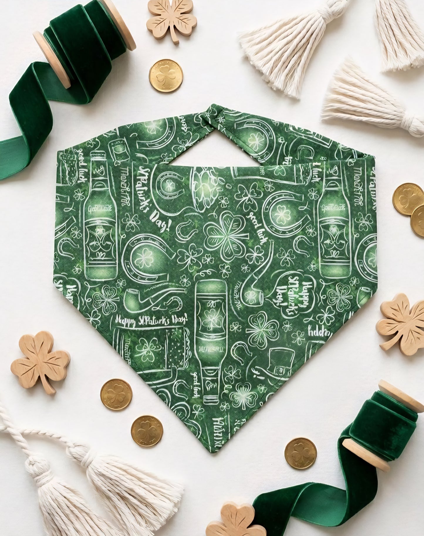 🍀 Lucky Sketch St. Patrick’s Dog Bandana