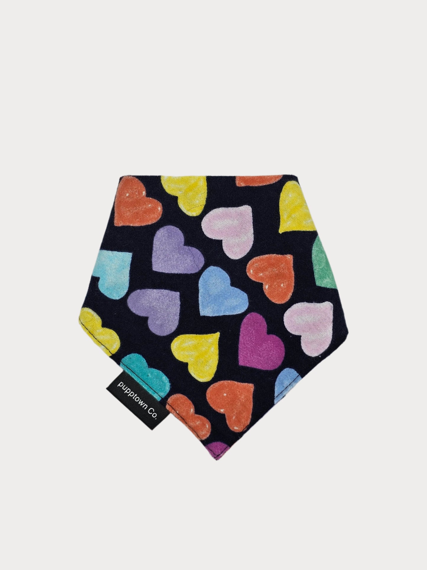 Hearts Fleece Pet Bandana with Snaps