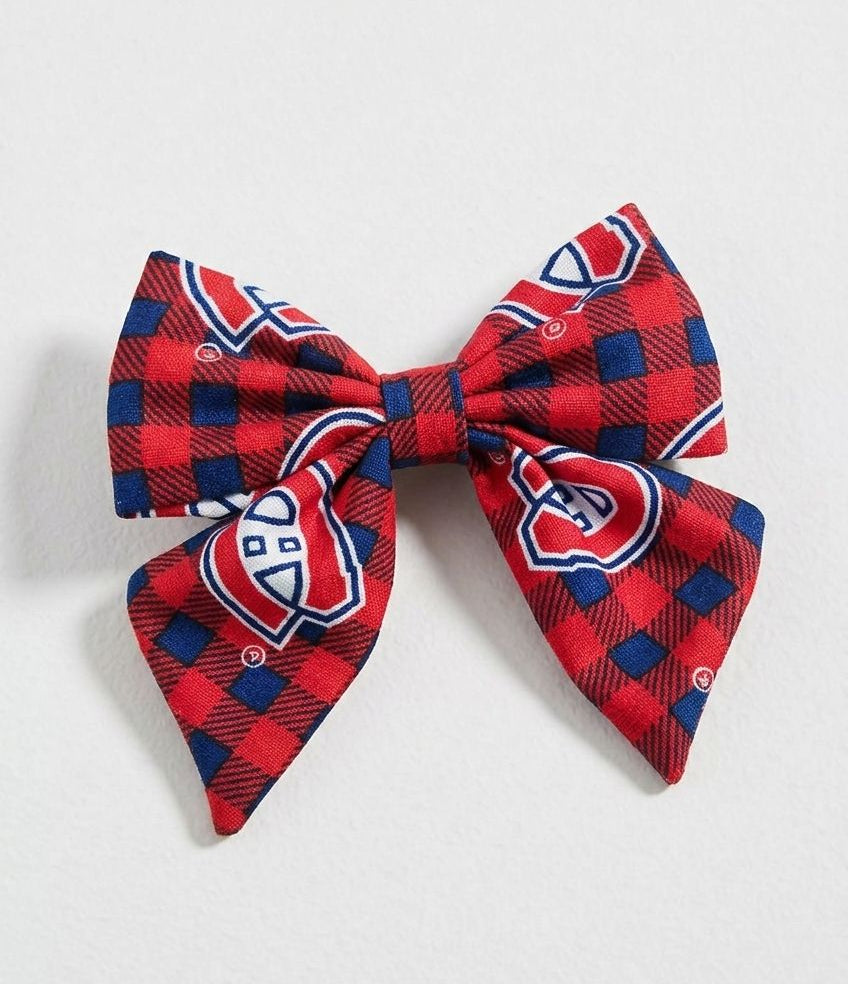 Game Day Bow Tie β Montreal (Plaid Edition) π΄π΅π