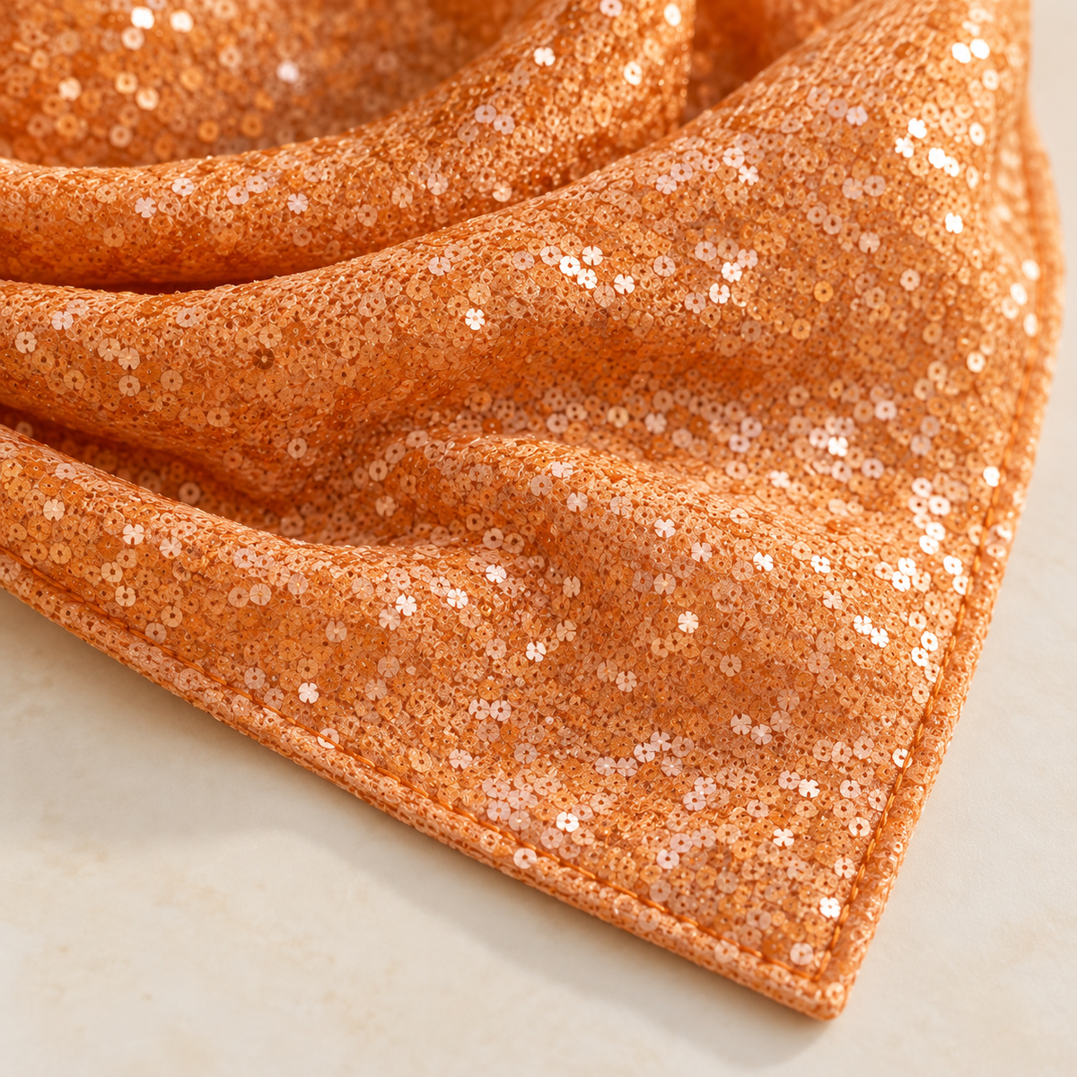 Golden Glow Gold Sequin Pet Bandana with Snaps