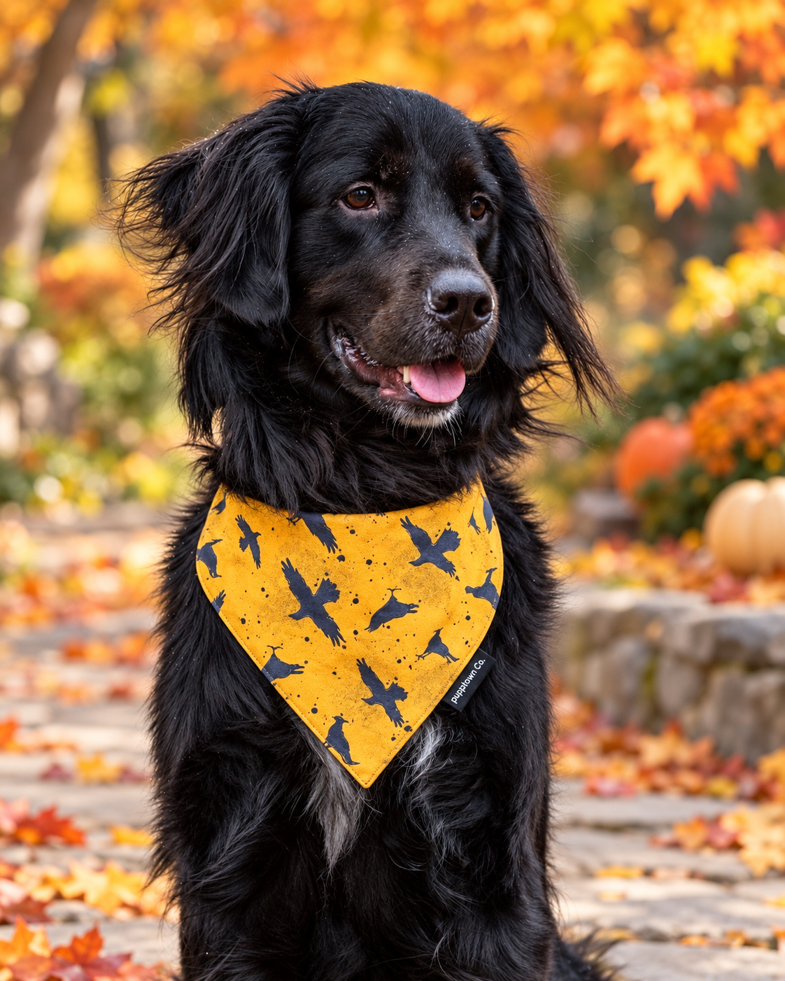 Midnight Crows | Reversible Cotton Dog Bandana