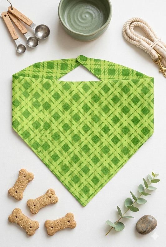 🍀 Lucky Charm Plaid Bandana