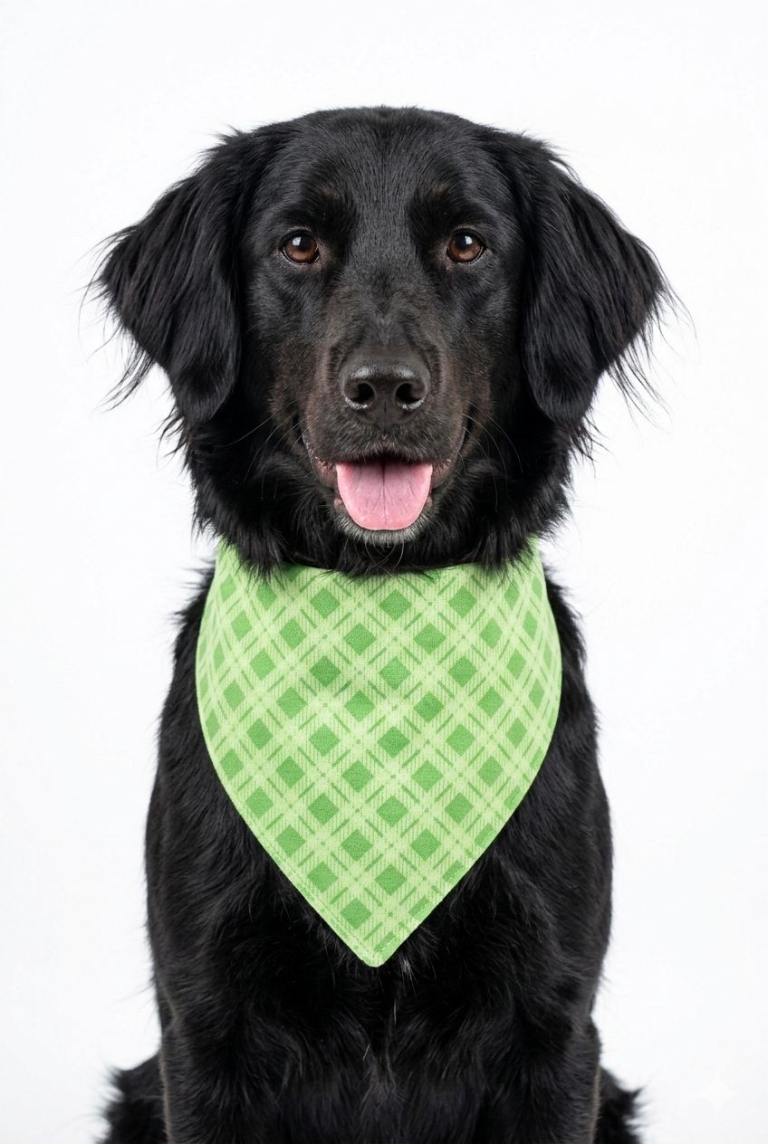 🍀 Lucky Charm Plaid Bandana
