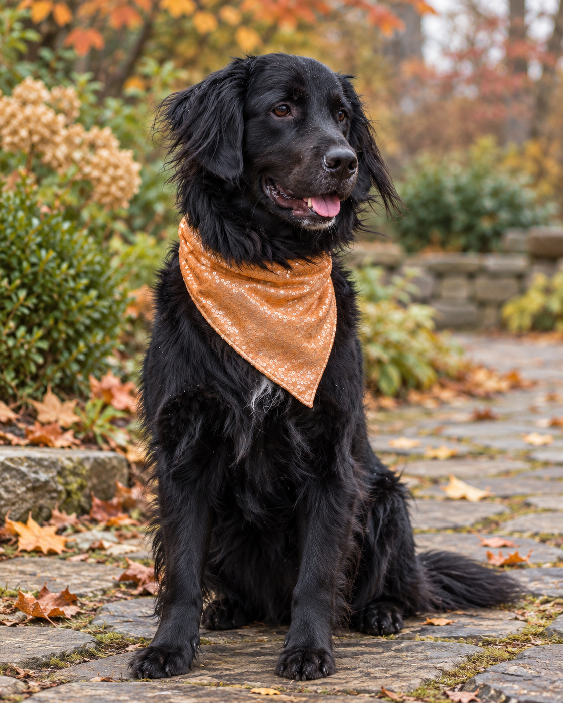 Golden Glow Gold Sequin Pet Bandana with Snaps