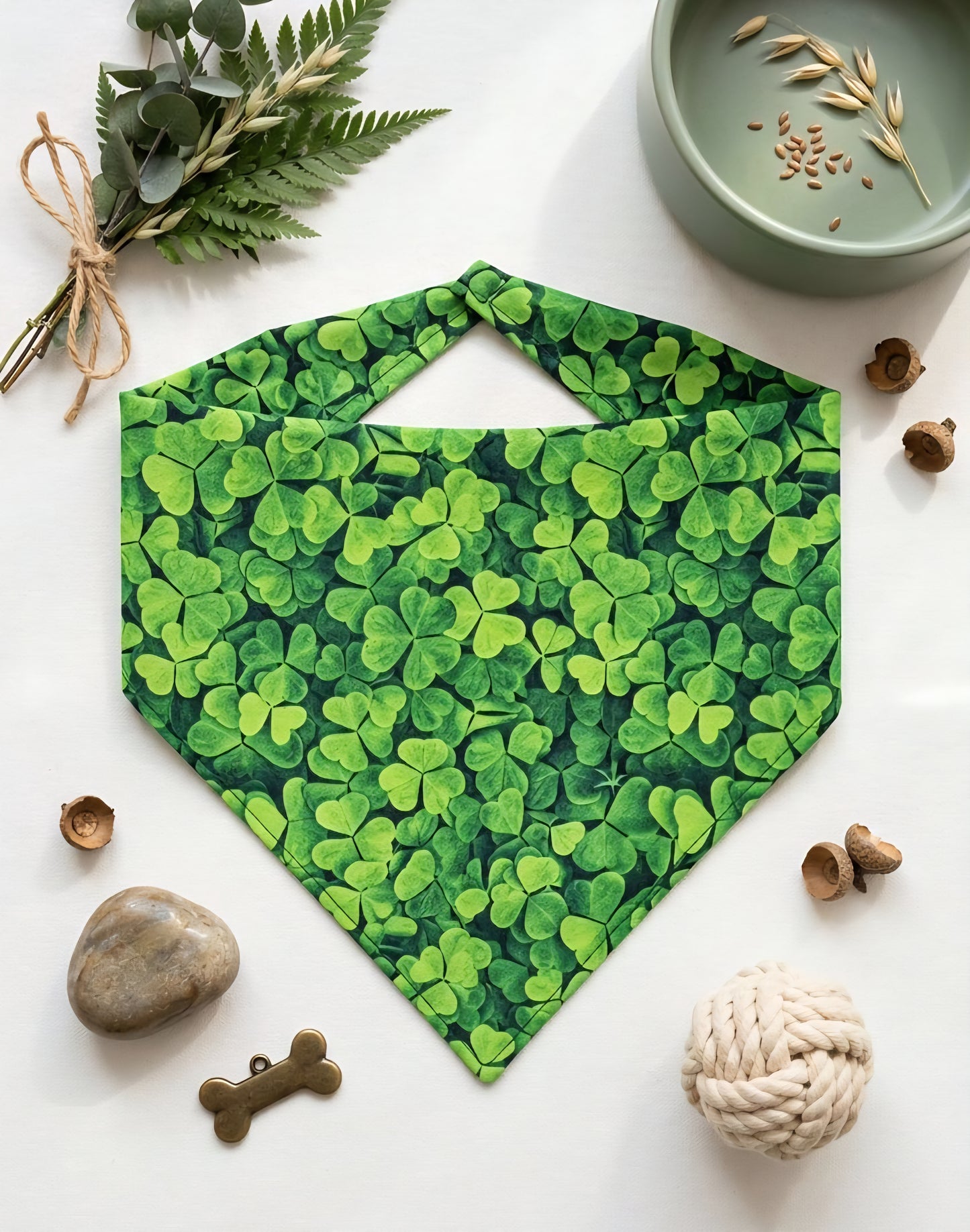 🍀 Emerald Clover St. Patrick’s Dog Bandana
