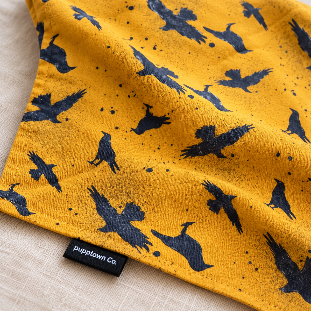 Midnight Crows | Reversible Cotton Dog Bandana