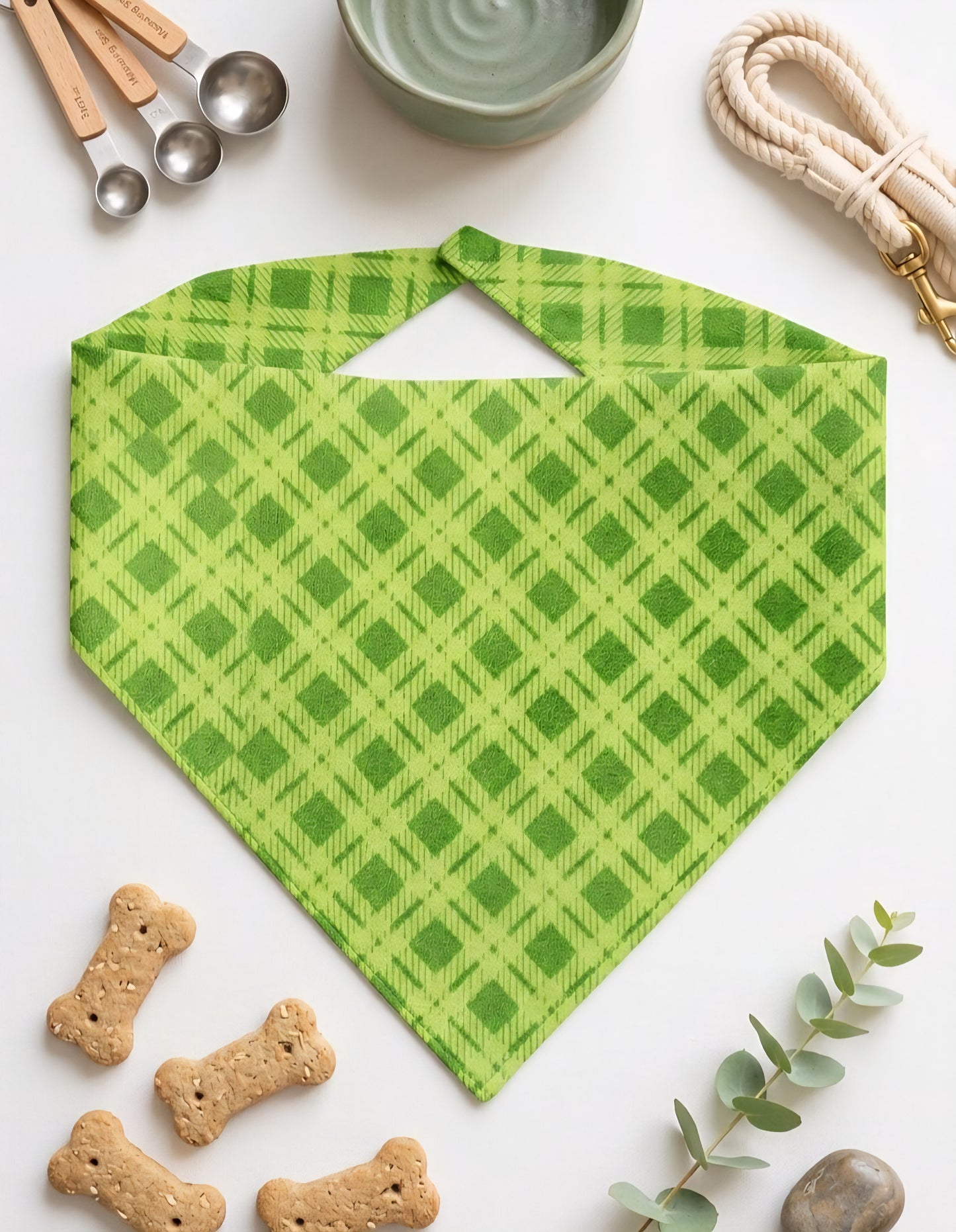 🍀 Lucky Charm Plaid Bandana