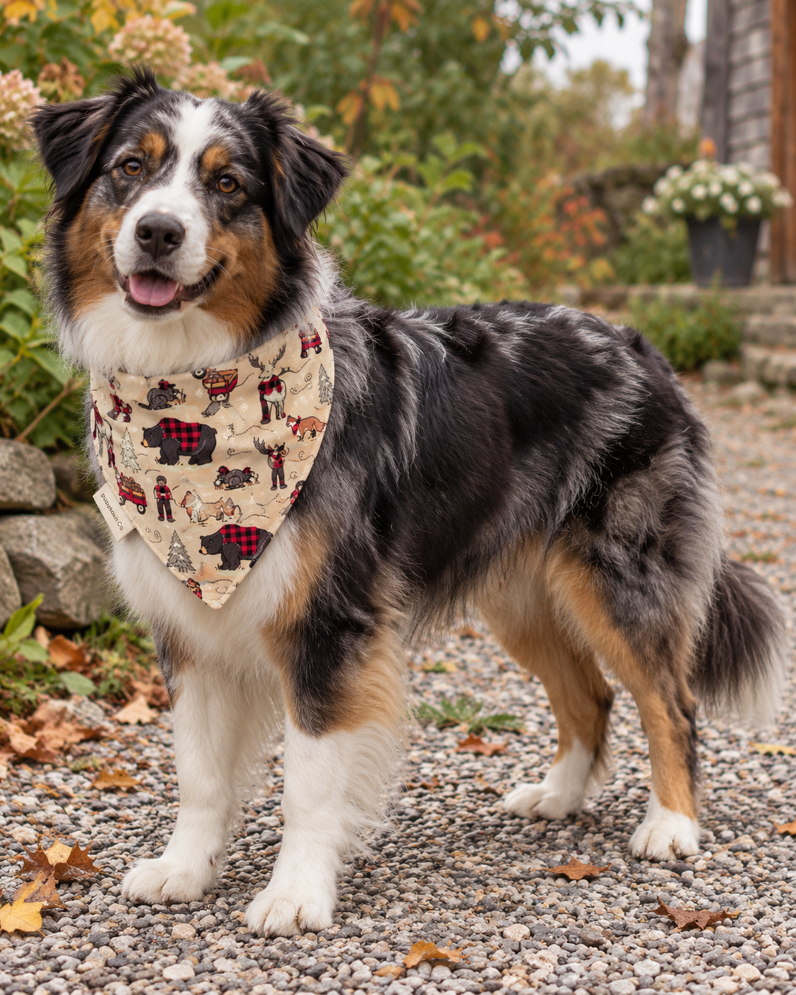 Reindeer Romp Pet Bandana with Snaps