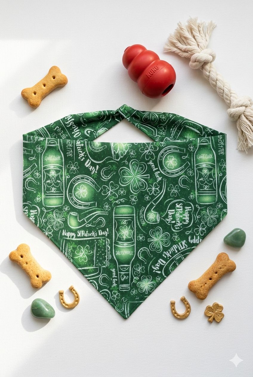 🍀 Lucky Sketch St. Patrick’s Dog Bandana